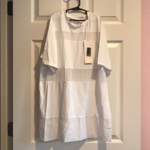 Varley White stripe mesh top